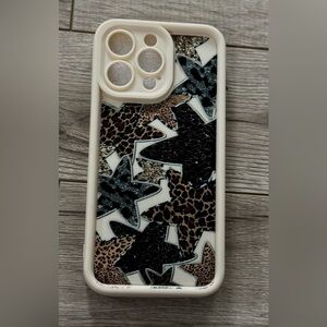iPhone 15 Pro Max Brand New Case with Lens Cover Animal Print Y2K Stars